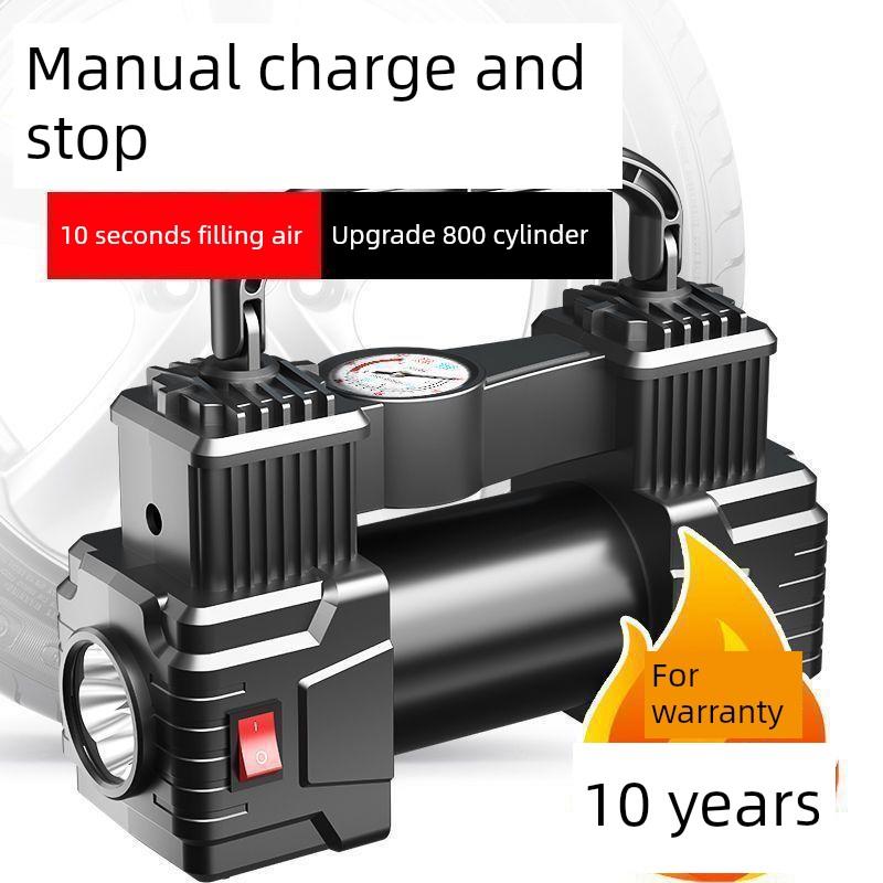 电动汽车气泵48V60V72V双缸大功率高压蓄电池汽车真空轮胎泵便携
