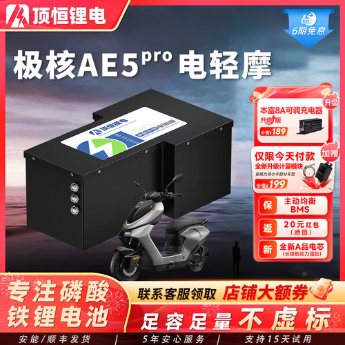 顶恒极核AE5i pro锂电池轻电摩电动摩托车铅酸版磷酸铁锂电池