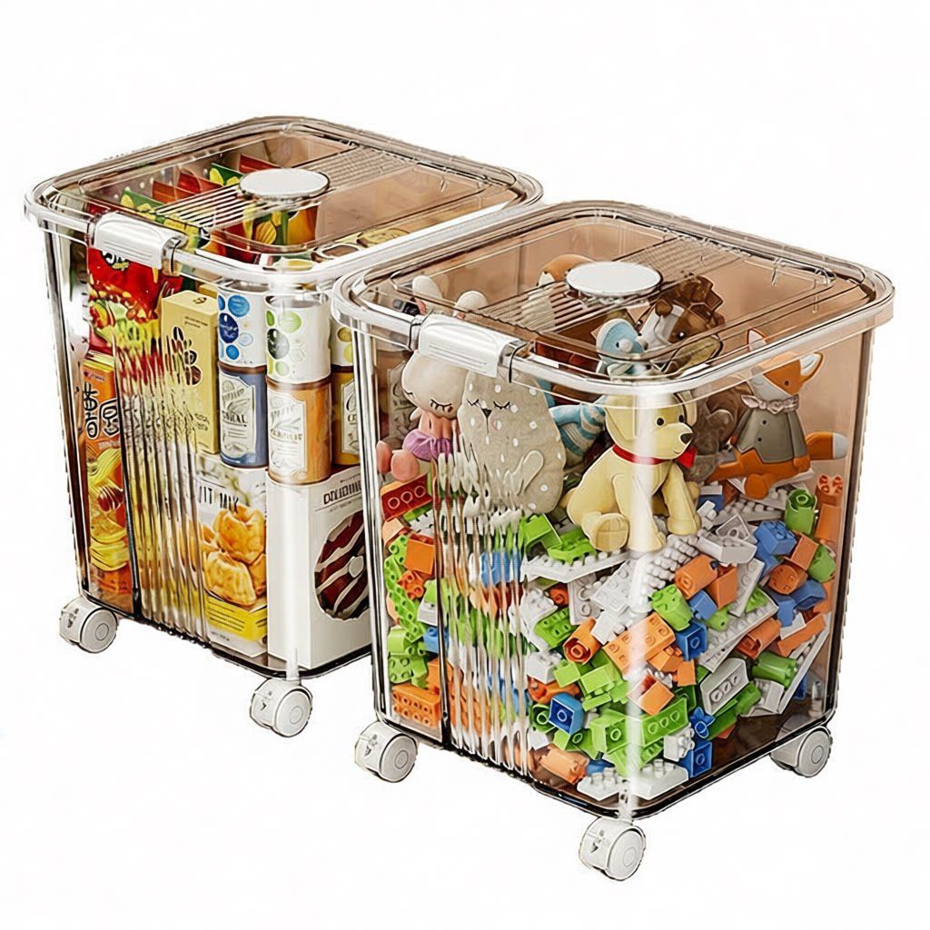透明收纳箱玩具多功能零食整理箱大容量超大衣物塑料置物筐收纳筐