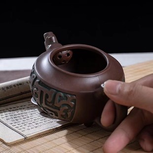 复古宜兴紫砂壶大号容量青铜色泡茶器纯手工茶壶茶杯家用茶具套装