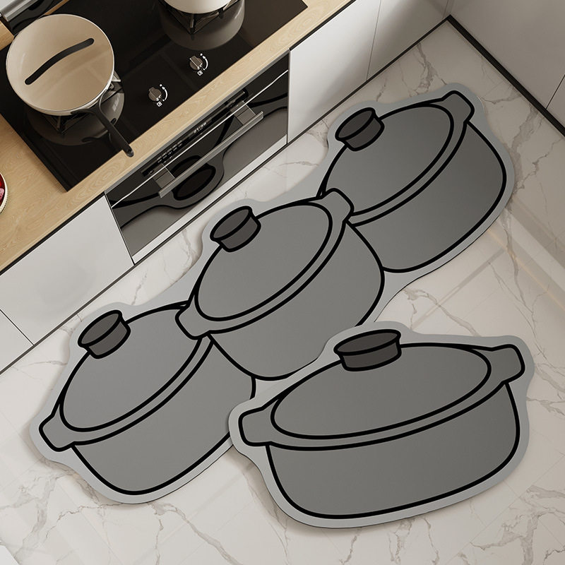 卡通厨房吸水吸油脚垫易清洗硅藻泥地垫家用防滑耐脏地垫
