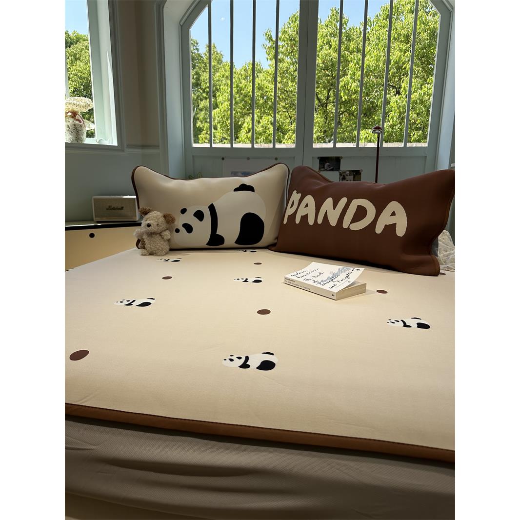 美拉德熊猫夏季凉感冰纤维夏凉席床笠三件套1.5m1.8可水洗空调席