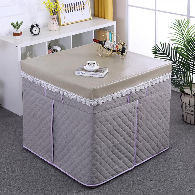 麻将罩烤火罩正方形烤火罩桌布二合一家用揭盖取暖桌罩布套裙摆式