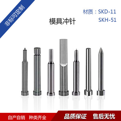 模具冲针 冲针冲头 T冲 SKD11 SKH51 冲针 高速钢不锈钢 非标定做