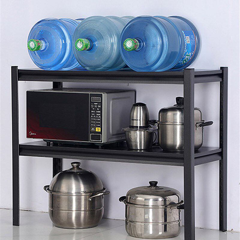 厨房置物架两层微波炉烤箱架子台面调料锅具摆放架2层可调节锅架