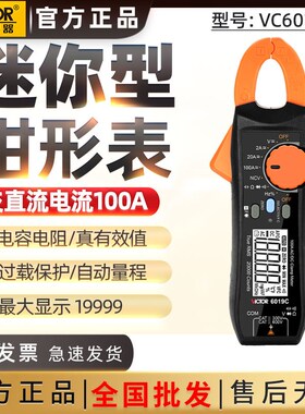 胜利仪器钳形表VC6019C万用表钳式小巧交直流毫安真有效值钳流表