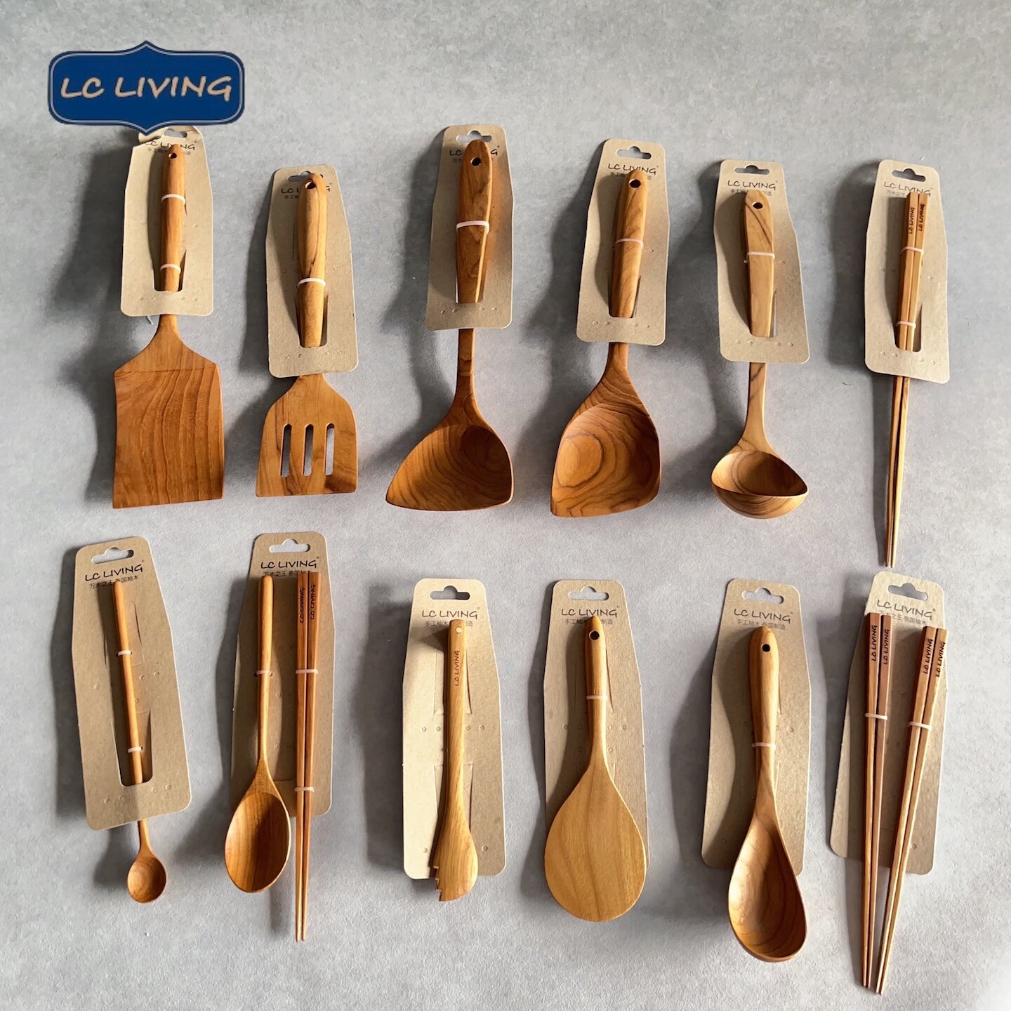 泰国进口柚木无漆无蜡实木锅铲