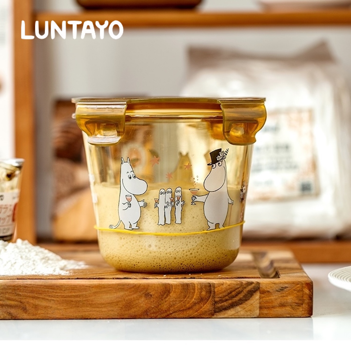 LUNTAYO酵种培养皿姆明联名鲁邦波兰种天然酵母瓶发酵密封罐透明