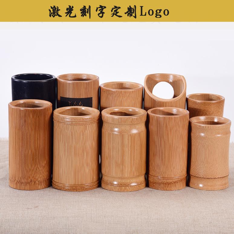 毛笔创意笔筒多功能碳化竹子刻字礼品 书法用品文房四宝收藏摆件