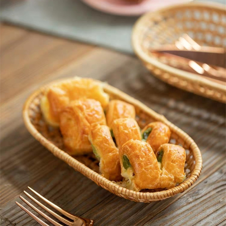 毛巾托盘藤编果盘欧式餐具盒简约篮编织篮筐食品面包篮