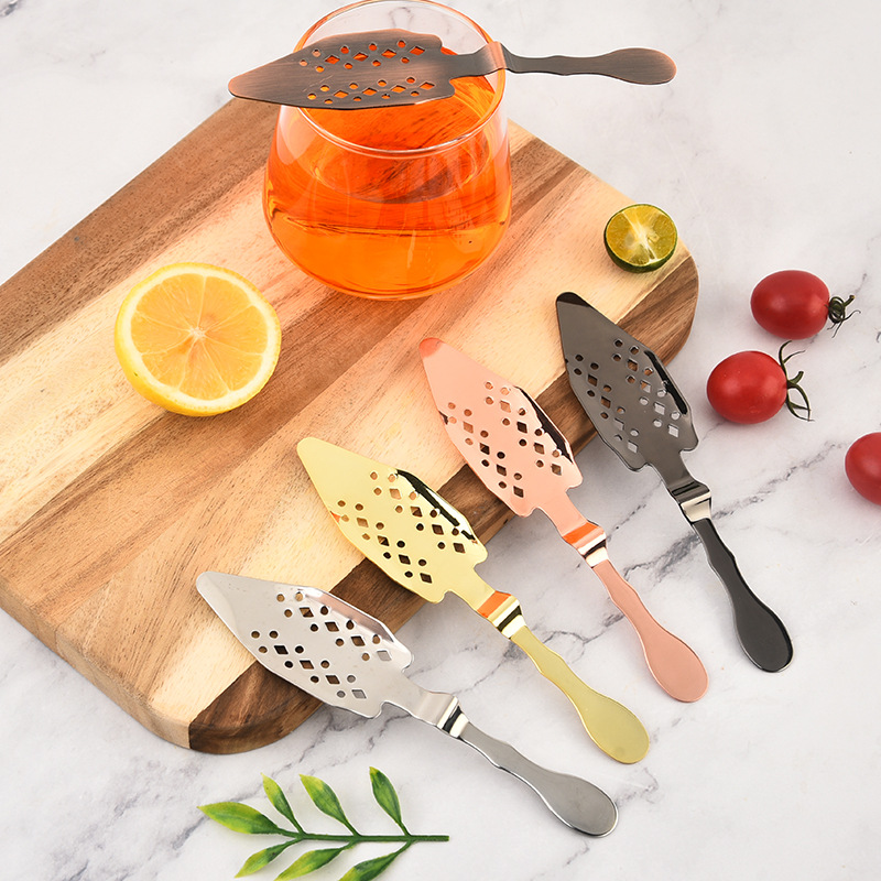 不锈钢304苦艾酒勺方糖漏勺网滤冰格苦精过滤勺rainer