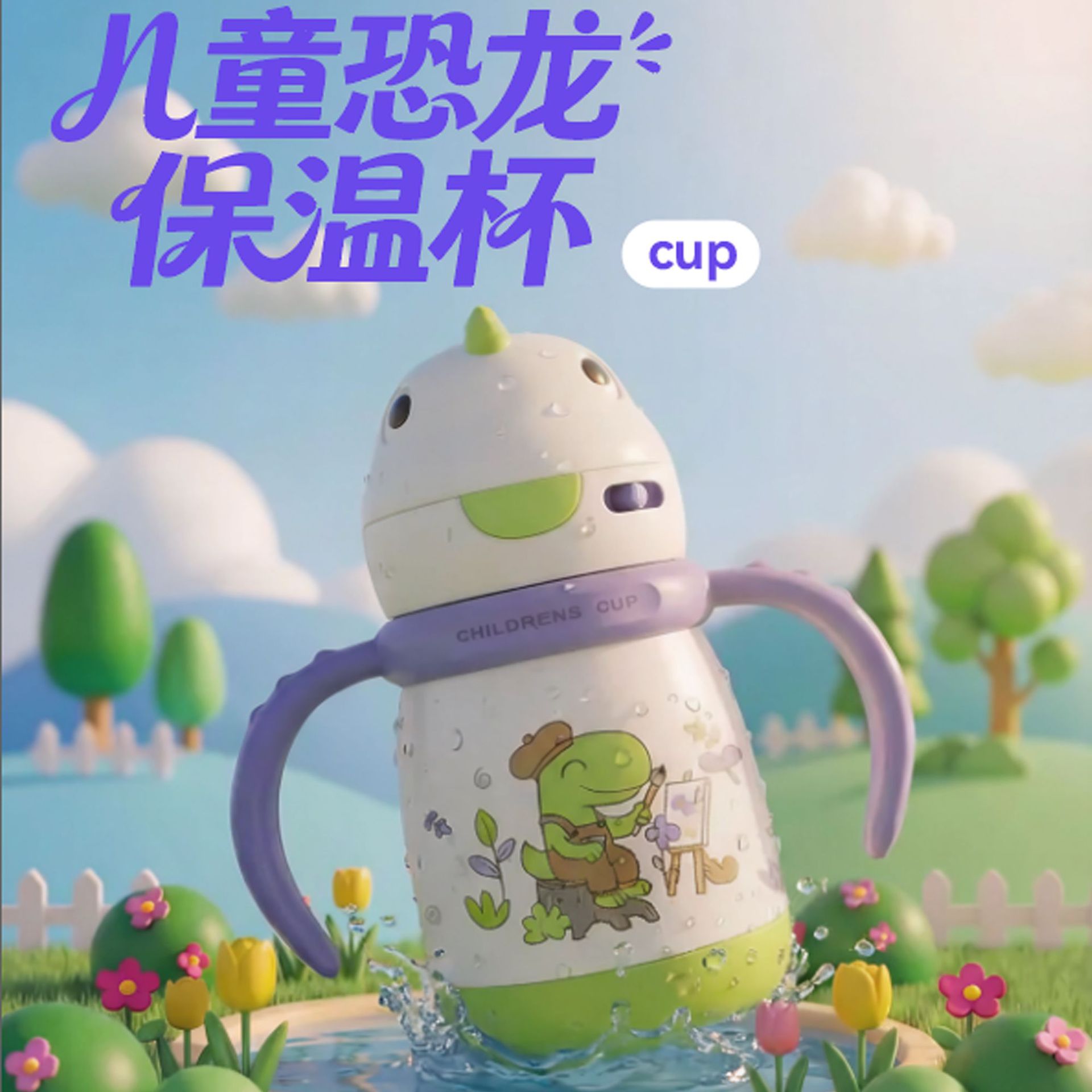 婴幼儿专用保温水杯外出儿童吸管防漏大容量背带随手杯316保温杯