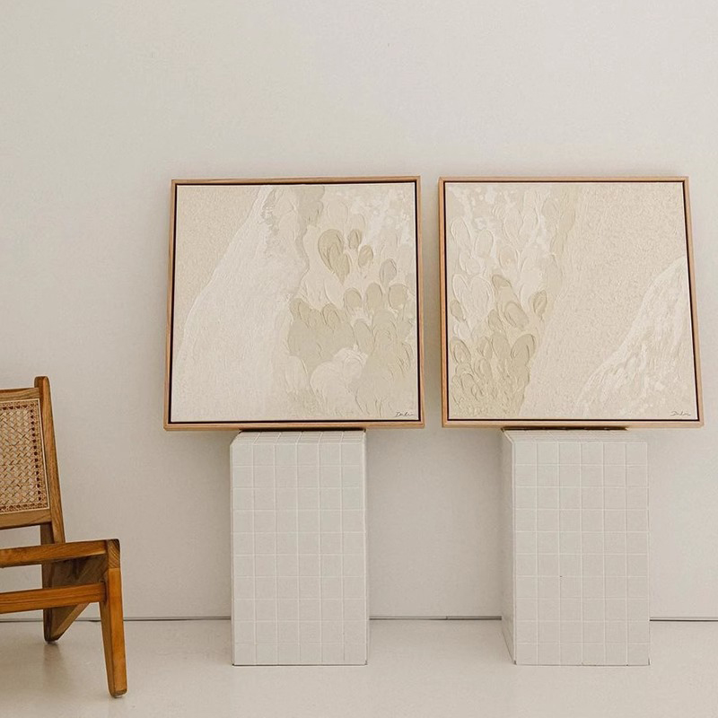 奶油侘寂风抽象小众艺术客厅卧室装饰画玄关走廊挂画书房壁画