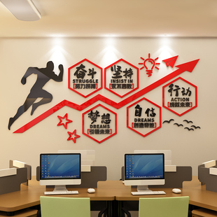 办公室墙面装饰公司企业文化背景氛围布置员工R激励志标语贴画会