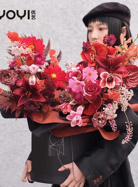 优艺包材套三大号抱抱桶鲜花气球包装礼盒圆形花R盒素色超大号抱