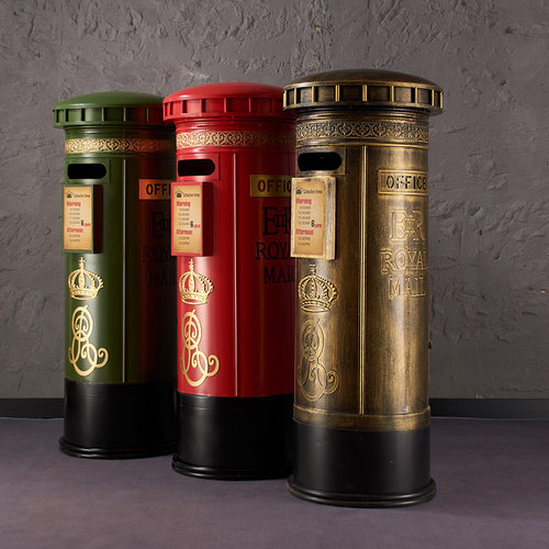 欧式邮筒摆件大号邮政模型复古邮箱E信箱铁艺摆件酒吧商场美陈装