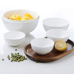 骨瓷饭碗4.5英寸6只10个陶瓷碗家用商用K饭店饭馆米饭小碗白瓷套