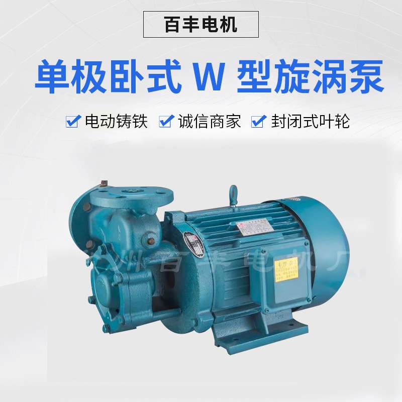 单极卧式W型旋涡泵 380v扬程100m2.2kw旋涡泵铸铁厂家直销旋涡泵