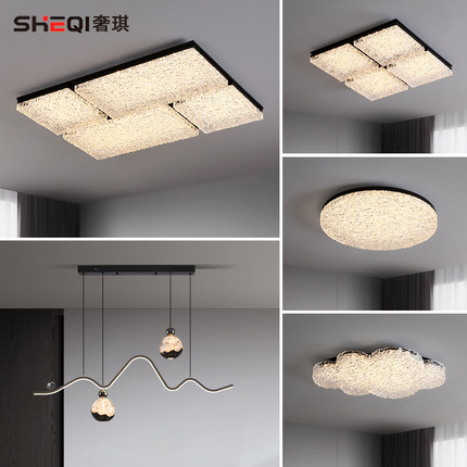 意式极简客厅吸顶灯现代简约方形大气大厅主灯亚克力护眼led灯具