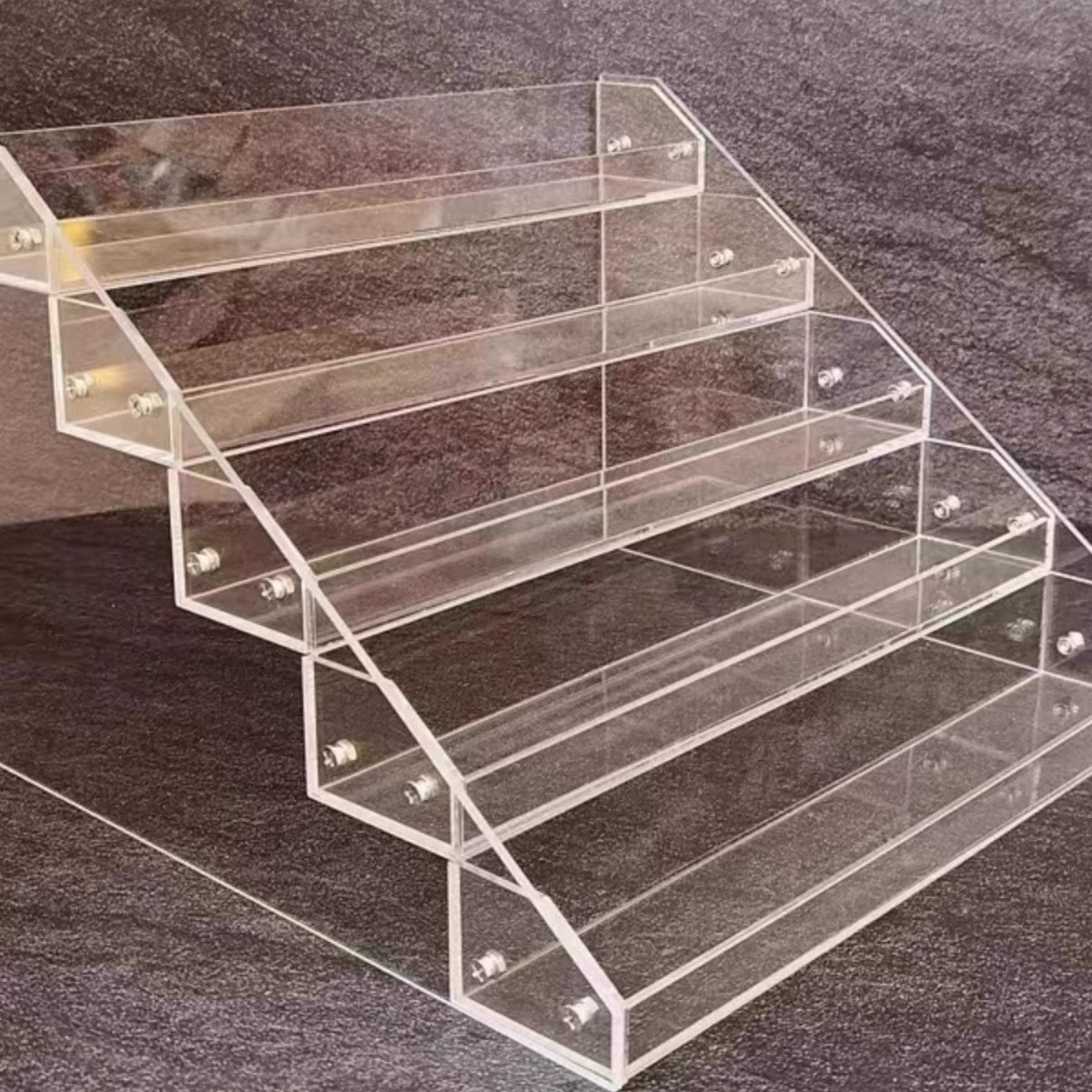 亚克力手办玩偶阶梯式陈列架多层香水化妆品收纳盒烟架桌面置物架
