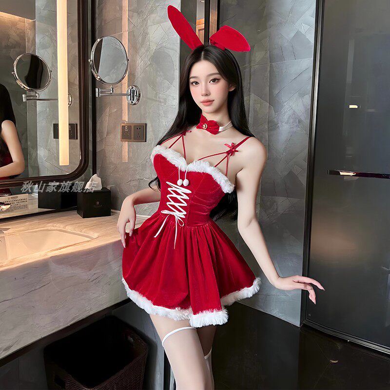 纯欲风圣诞节服装可爱兔女郎性感情侣趣味制服内衣cos夜店表演服