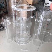 高透明亚克力有机玻璃管定制加工法兰螺热弯切割封底打孔实验制品