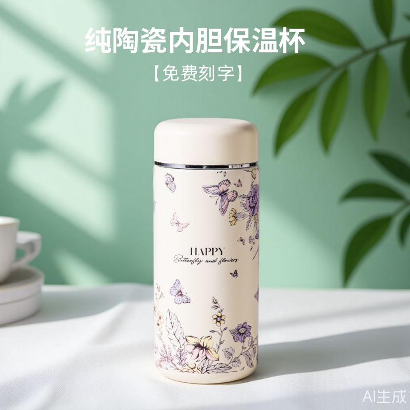 真陶瓷内胆迷你口袋保温杯图片