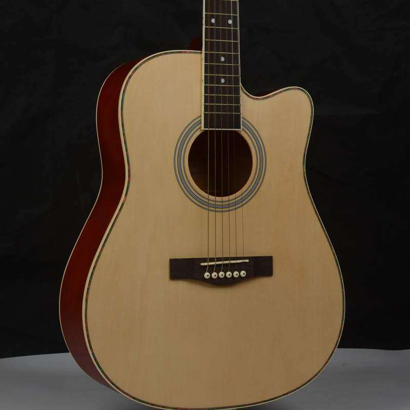 41寸椴木民谣缺角AG41电箱新手入门木吉他jita乐器实木适合初学者