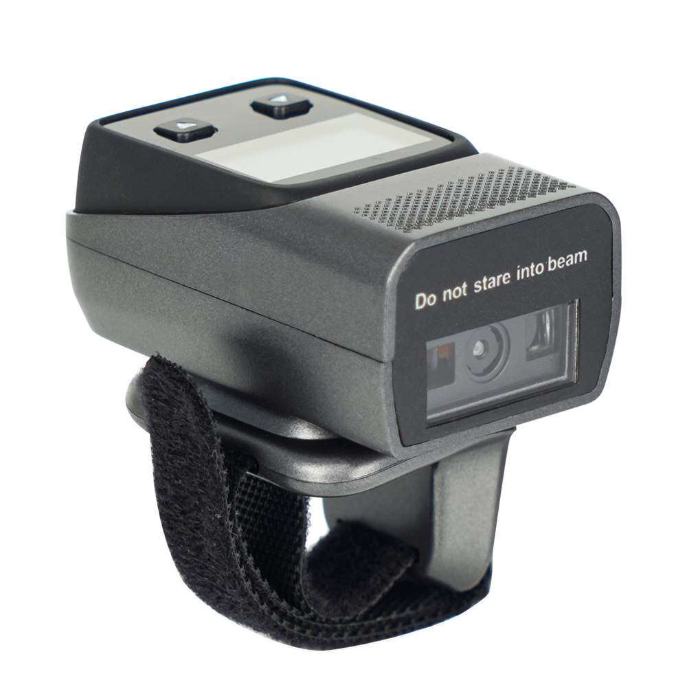 跨境新款蓝牙便携式二维可穿戴迷你扫码枪指环王无线条码扫描仪