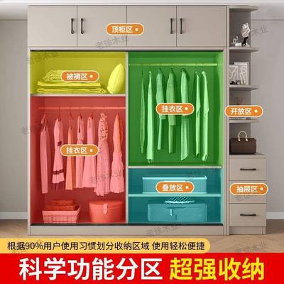 推门衣柜家用卧实木拉TYI生室态经济型出租板房新款储物收纳大衣