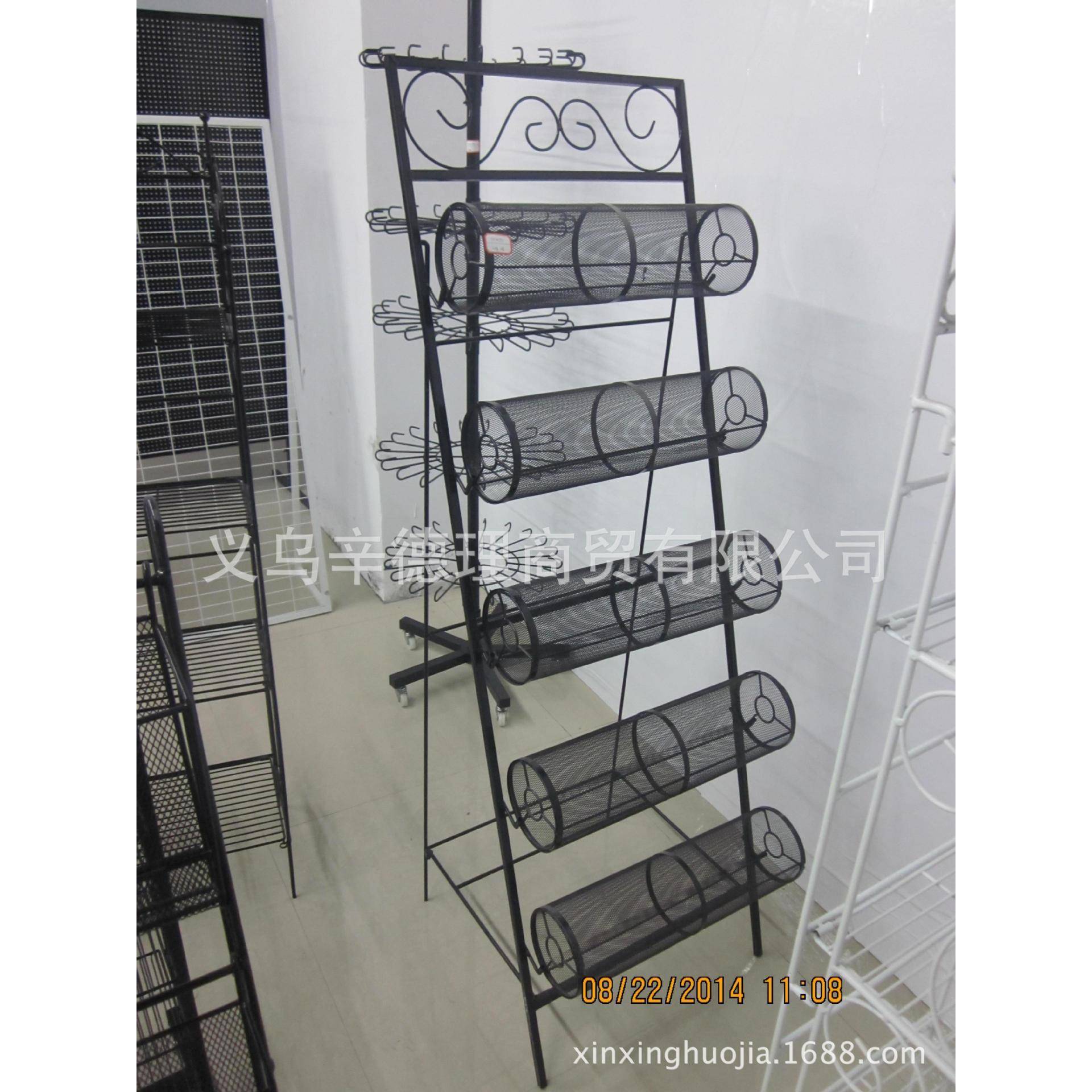 饰品架展架XX-T002货铁制发箍架头箍架单面黑色五层铁丝架示头扣
