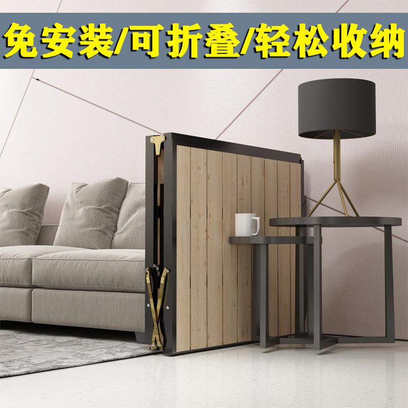 折叠床休xh205单实木板人简易双人家用小床加固午硬板拼接床铁艺