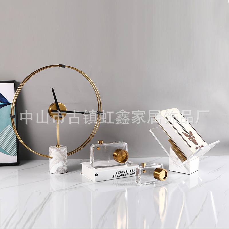 架现约代力简大理石亚克书架书报UED夹摆件杂志架售楼处软装书饰