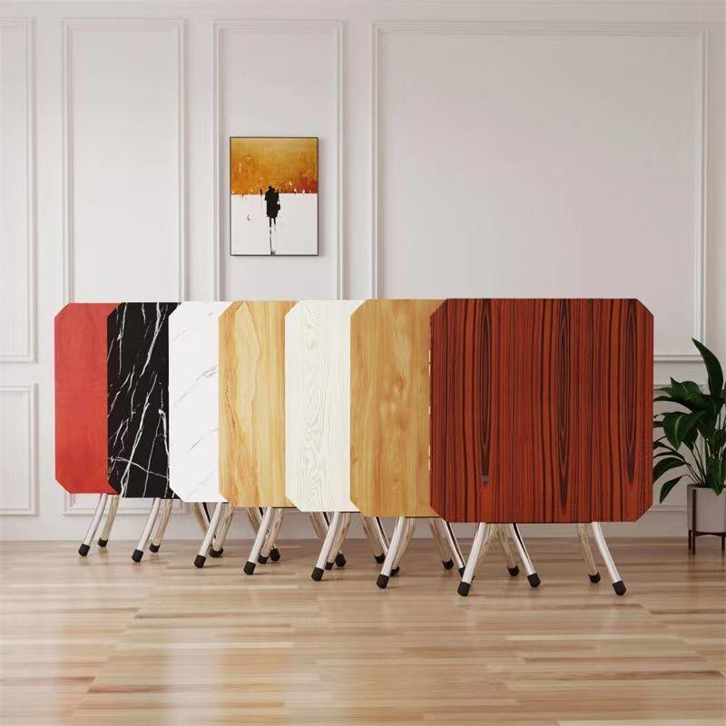 折叠桌餐桌家用可折简圆桌子4人易8小户可折叠正方形叠吃型PWZ饭