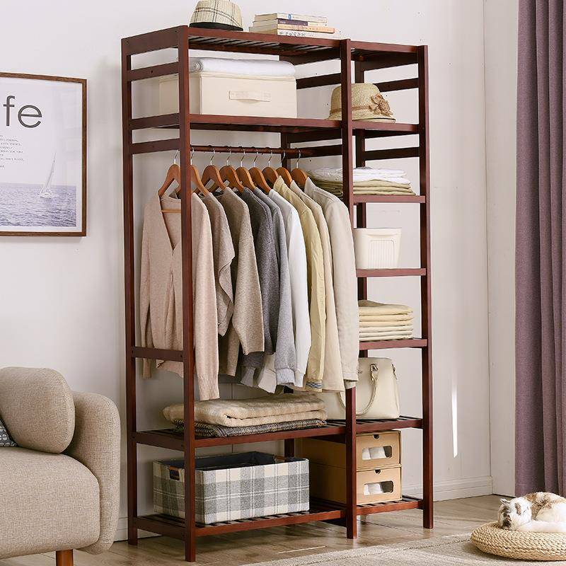 家逸实木衣帽架架落地卧代室挂衣架约衣现收纳置物架衣简RF-SM037