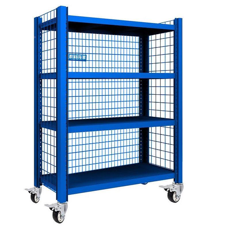 可移动置物架仓ZVM节库货架带轮子仓储架三面调带网多层可商用铁
