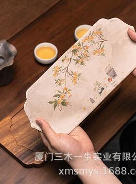 南美胡桃木巾干泡TIW盘高端实木家用中轻奢新小型茶盘式干泡茶茶