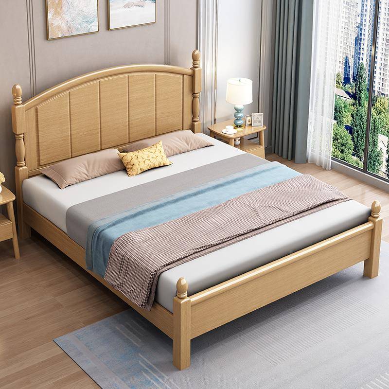 式型实木1.8米榉木1.5M中双328#床人床床经济简约现代家具主卧室