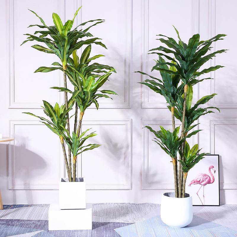 真装巴西铁西木室内巴摆饰大型绿植盆栽塑531料仿客厅饰假花摆件