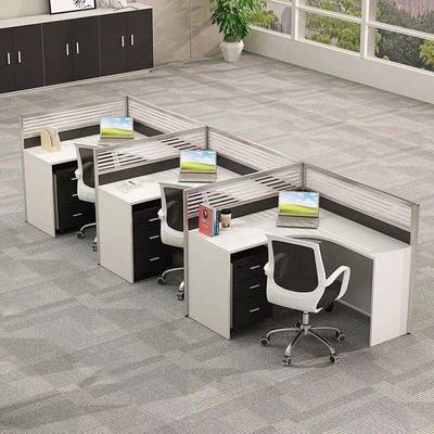 员办公椅组合6四人位简约现代员工桌人子办公室120屏风办公职卡桌