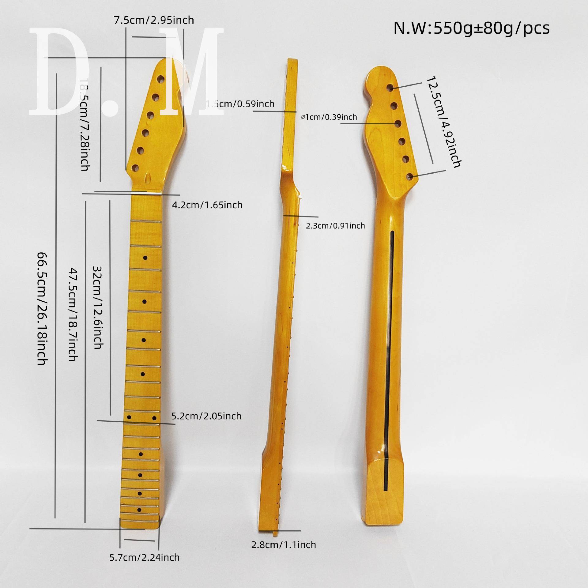 吉他配件琴颈T料L电吉他柄T品L2TL22品电2手枫木成品吉他柄右3色