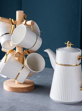 客厅轻茶具高颜值水具套装具结送婚礼陶瓷茶壶奢水套装188配瓷托