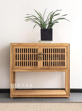 民宿柜客柜厅矮柜小书茶桌边边收纳柜新中式实木餐柜老榆TCD木储