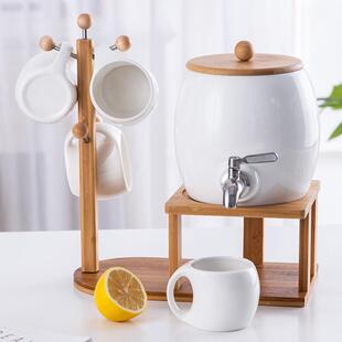 家用泡茶瓷壶耐温陶果汁壶中壶F76MS59J式 客厅凉水套装 待客带龙头