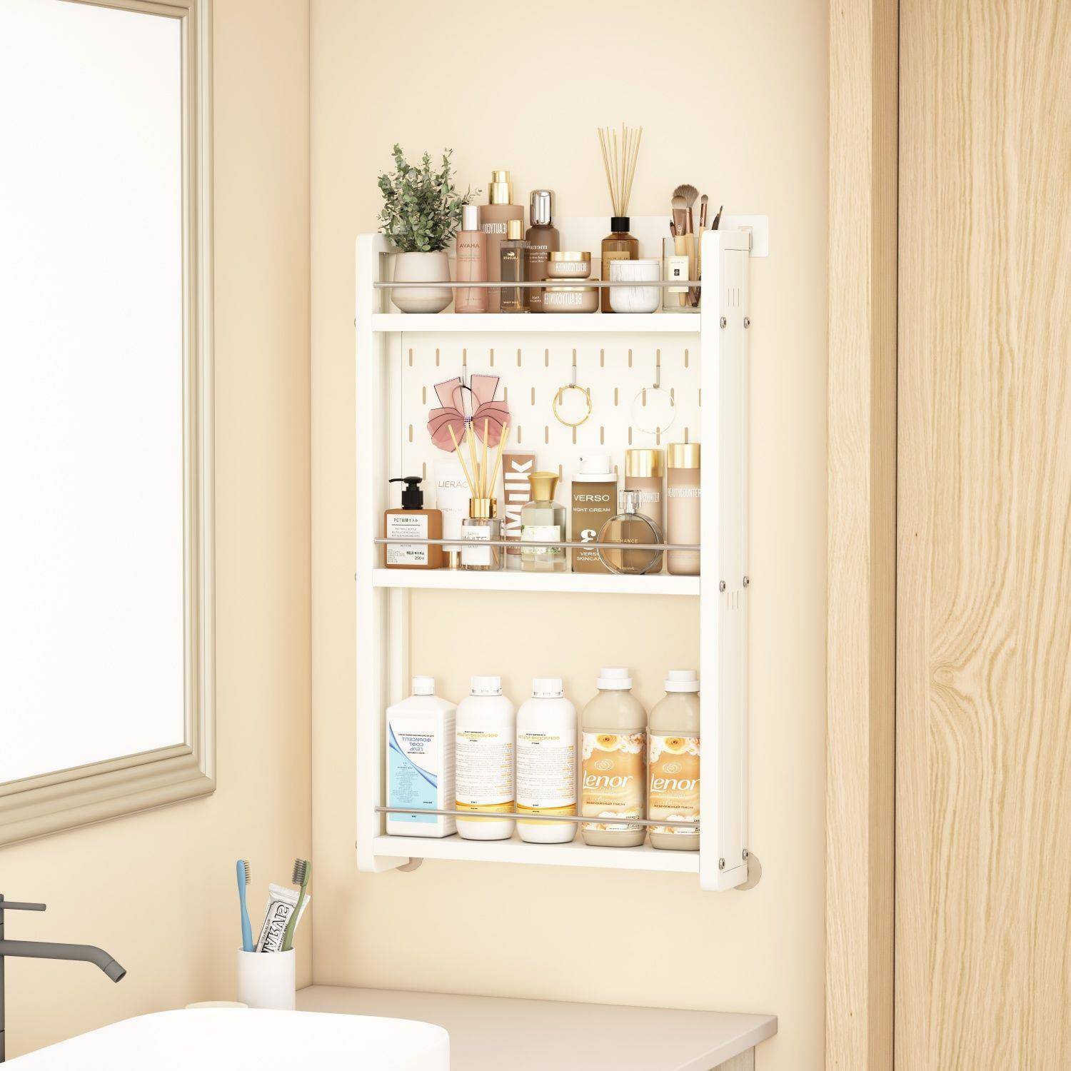 架卫生间后门置物落地超薄浴室夹多56604缝极窄厕所缝隙洞洞板层