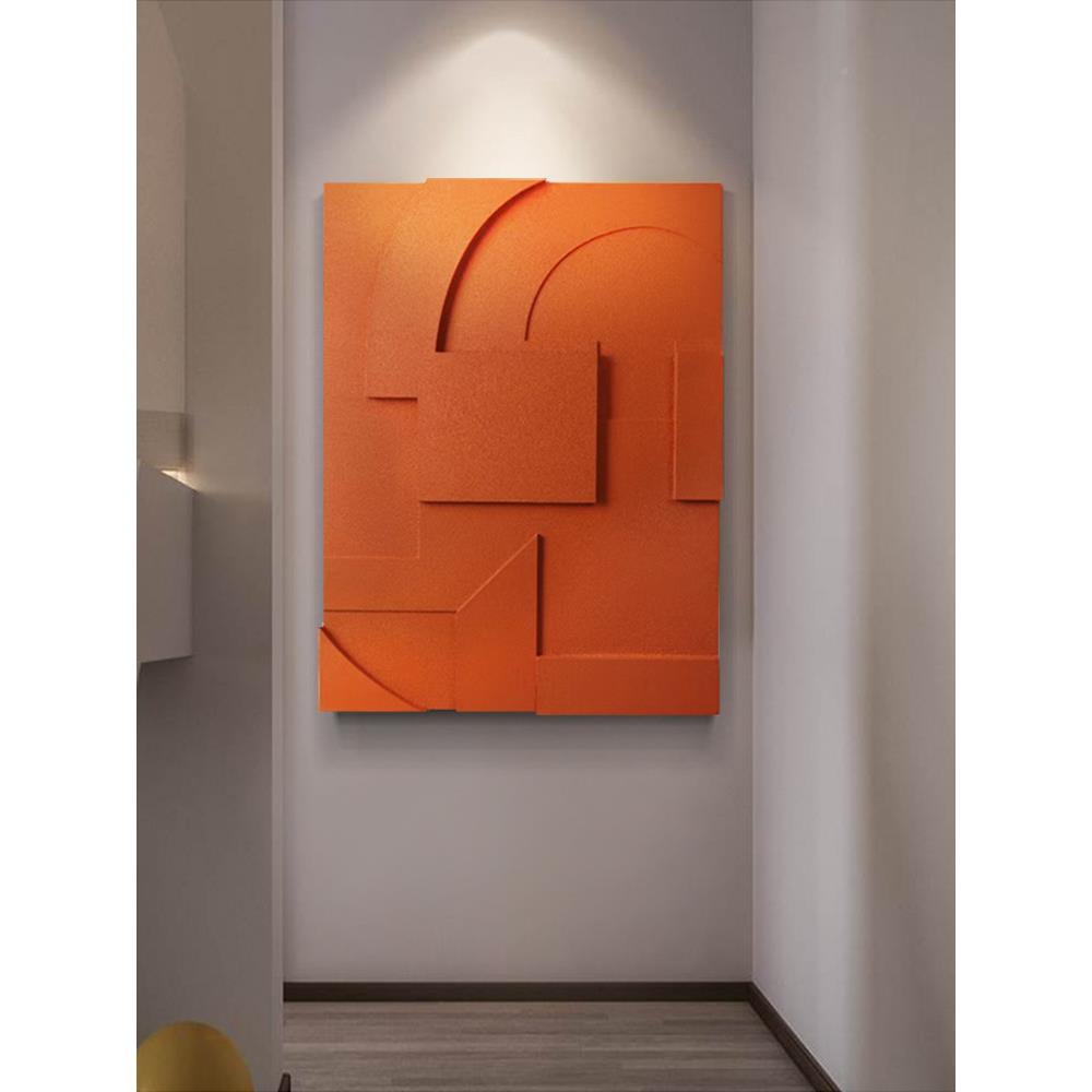 立体木雕轻手物绘抽象艺术实玄关装饰画现代奢客厅样板间OIF画壁