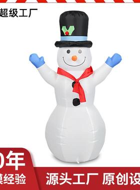 诞节饰充气圣诞雪人模L487E气D发光庭院户圣外装派对用品摆件