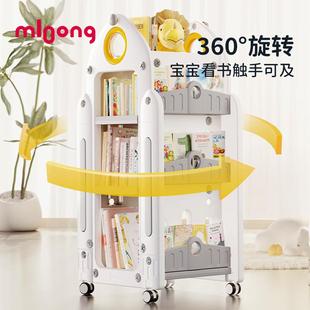 曼龙愿屋绘本架儿童UFZ架旋转书架整柜收纳家书用宝宝收纳理置物