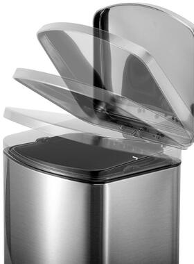 5L7垃9L12LL不锈钢垃圾桶家用卫生间厨房客厅时尚脚踏静音97164圾