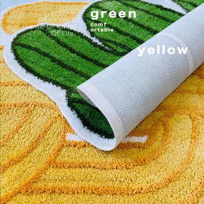 创意室植异形人掌地毯梳妆台卧床旁地垫防滑耐磨OM5892-3耐脏吸水